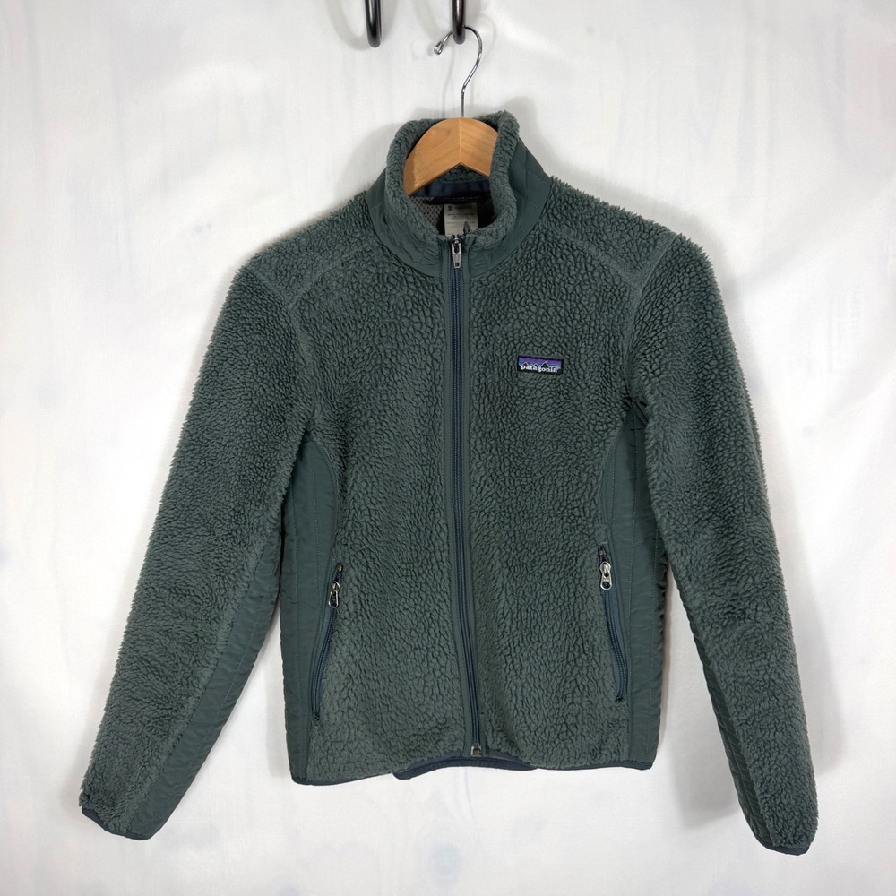 Patagonia Womens Calssic Retro-X Sherpa Fleece Jacket Size S North Sea/Gray
